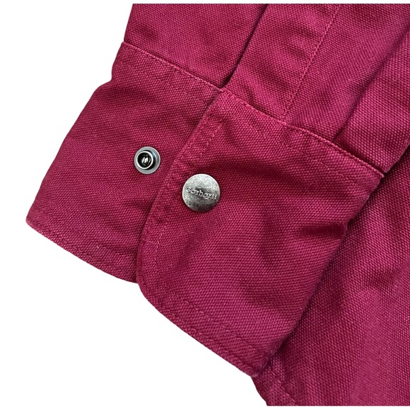 Carhartt for Women’s Pink Snap Button Flannel Lined Cotton Jacket Size XL - Picture 3 of 6